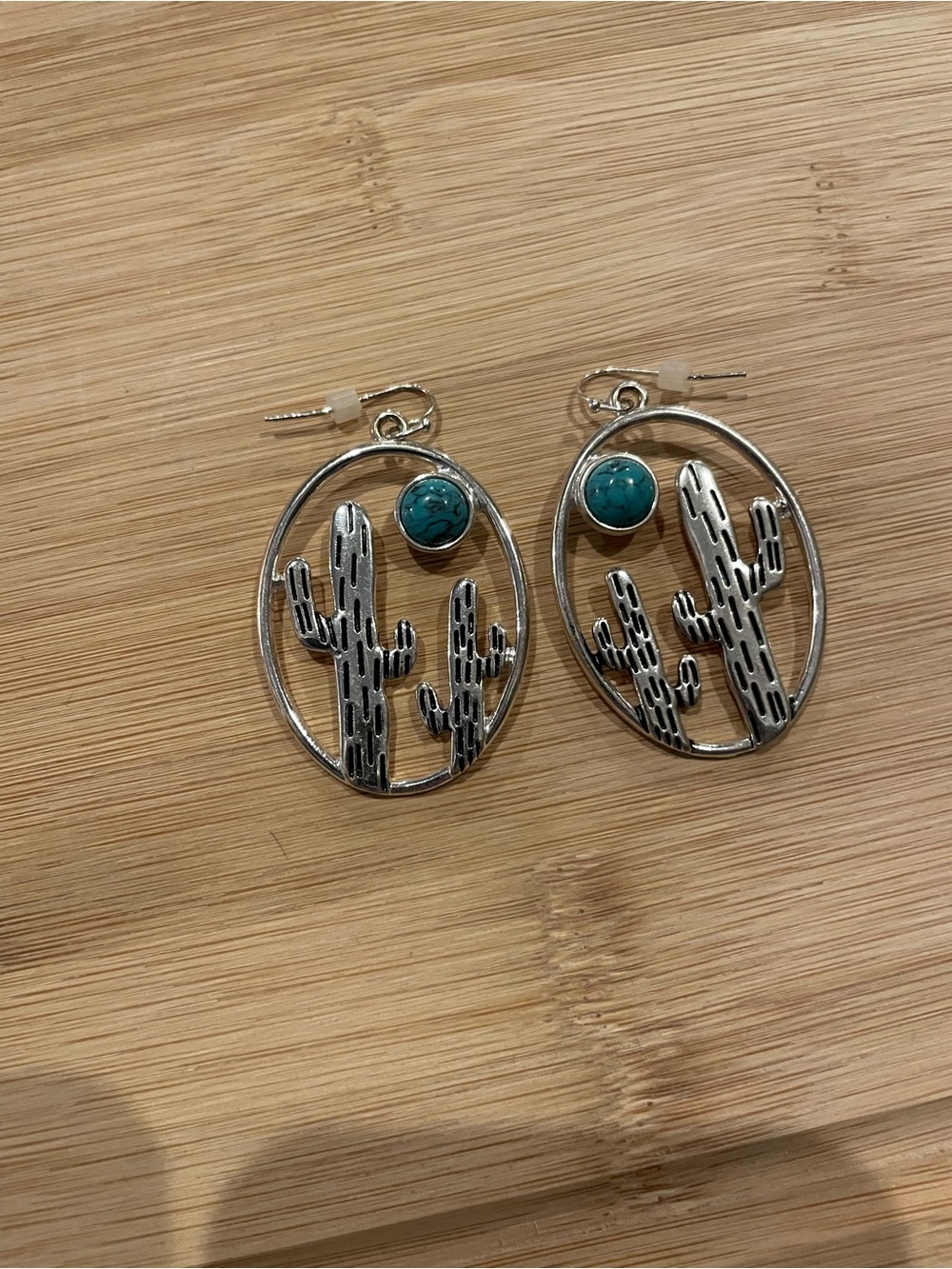 Turquoise Cactus dangle Earrings